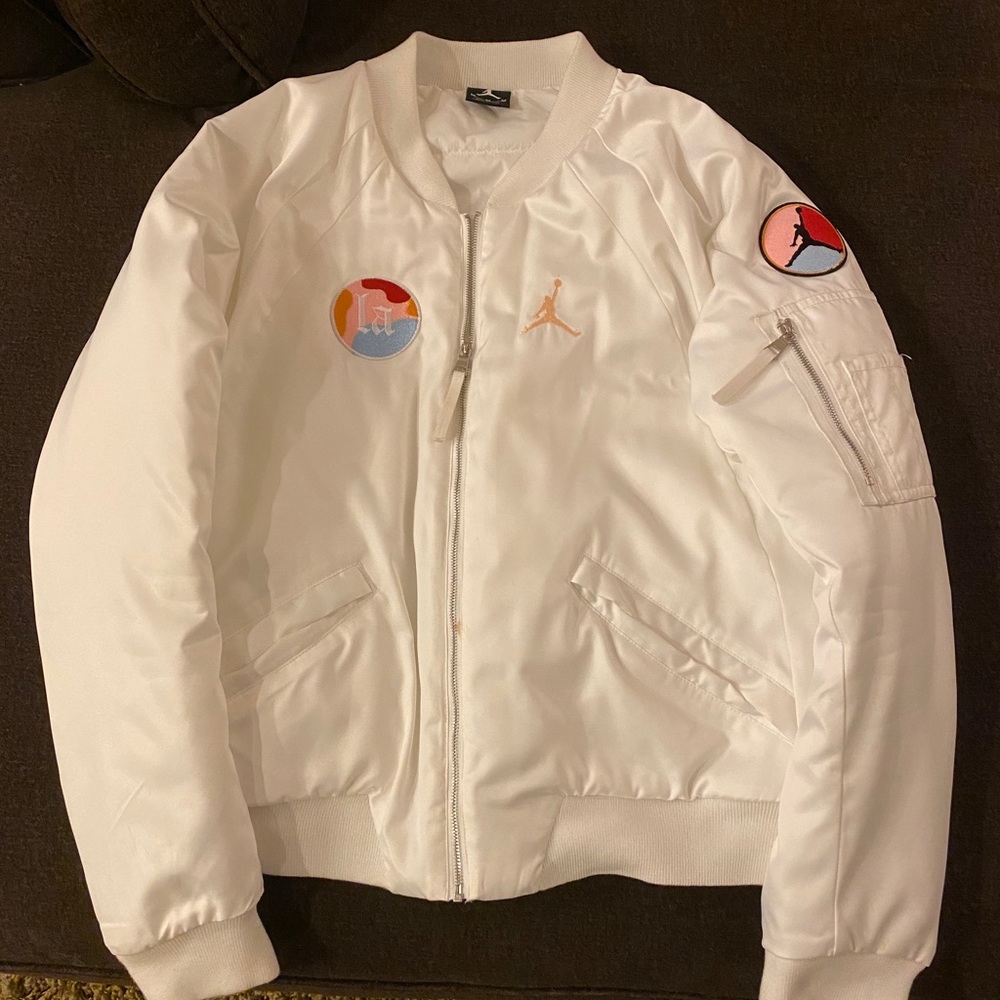 Women’s Air Jordan White Bomber Jacket NBA